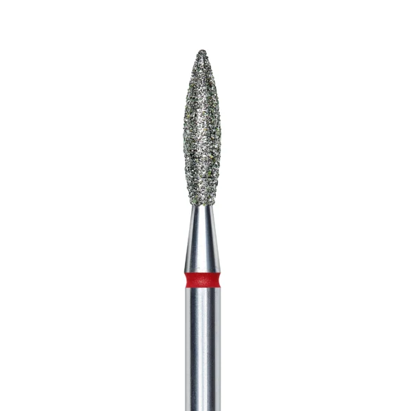 Staleks Pro Diamond "flame" Nail Drill Bit - Red/2.3mm